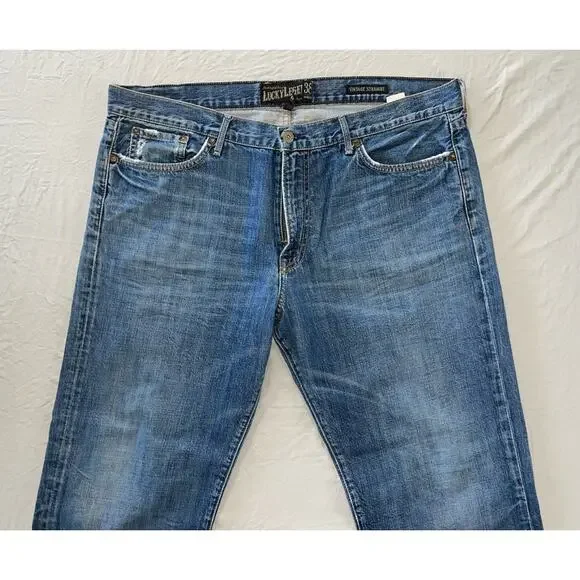 Lucky Brand Vintage Straight USA Made 100% Cotton Denim Jeans. 38X33, Runs Big. - Picture 5 of 9